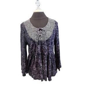 Akemi + Kin Blue Boho Smock Blouse Size Medium